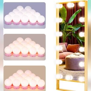 SNUNGPHIR Hollywood Style LED Vanity Lights, 22.6 ft Vanity Lights Kit Pink